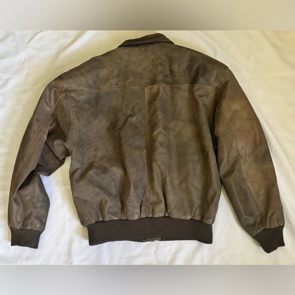 Rock Creek Vintage Mens Genuine Leather Bomber Jacket in Mocha