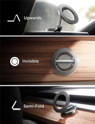 Adjustable Folding 360° Rotation Magnetic Car Phone Holder Mount All-Metal - Picture 3 of 9