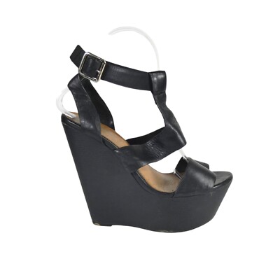 Aldo Black Wedge Sandals ALDO SIZE 36 ANNALYNN BLACK REAL LEATHER