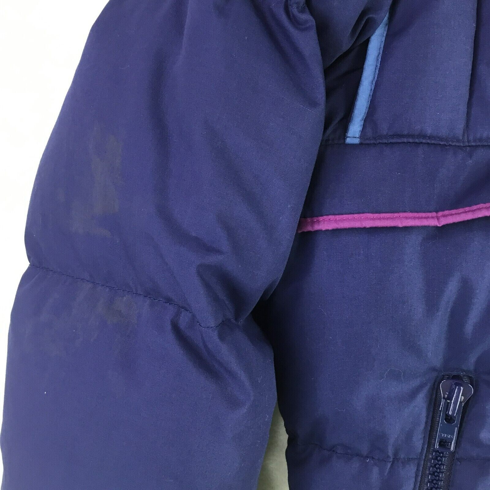 VTG OBERMEYER Mens XL Down Fill Ski Snowboard Bomber Jacket Insulated Navy Blue