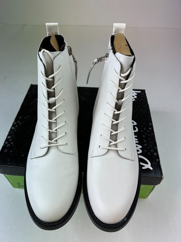 Sam Edelman Womens Nina Combat Boots White Leather Lace-Up Ankle Shoes Sz 8M - Picture 3 of 9