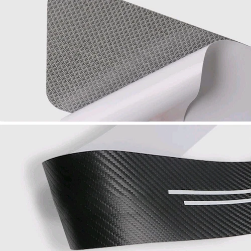 4x Carbon Fiber Leather Car Door Plate Sill Scuff Cover Sticker Protector Red - Bild 4 von 10