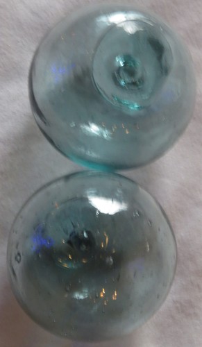 Japanese Blown Glass Fishing FLOATS 3-3.5" Lot-2 Antique! USA BZ - Picture 6 of 8