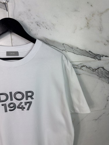 T-shirt Dior 1947 logo vestibilità rilassata manica corta bianca taglia L - Foto 7 di 24