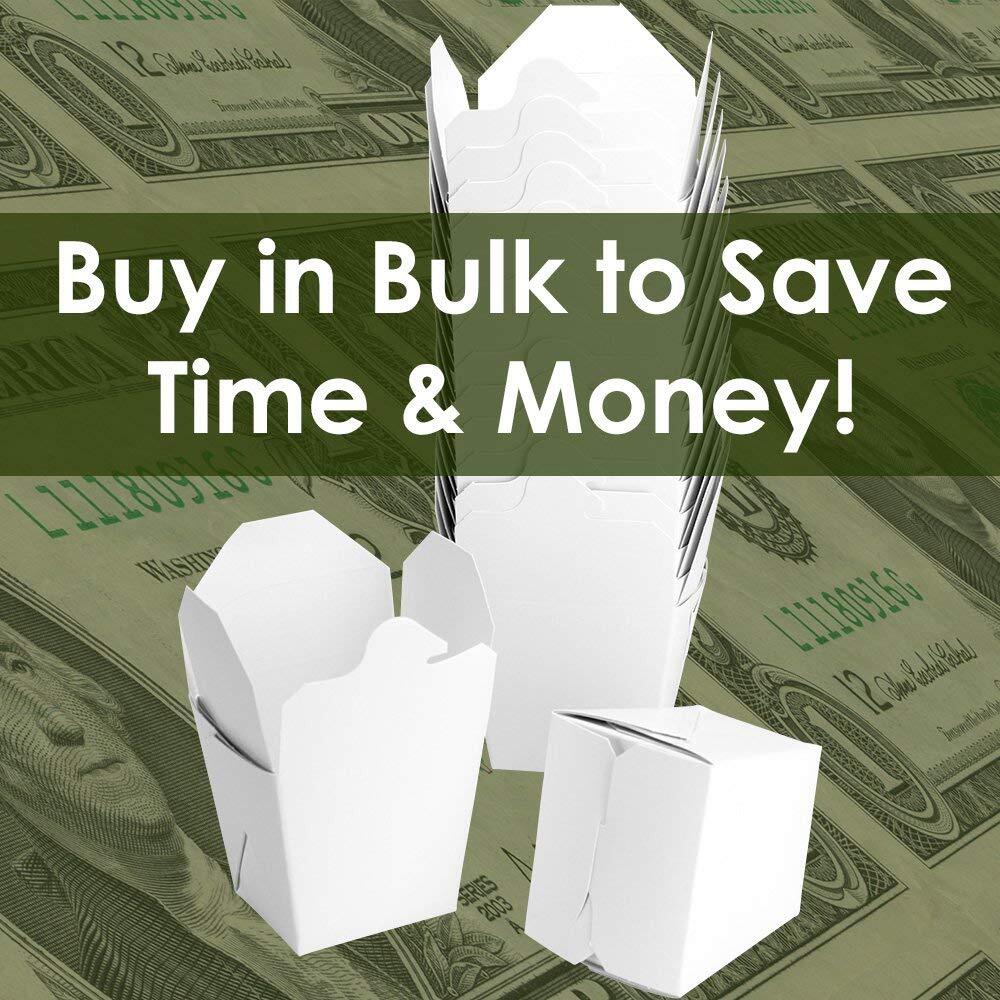 Recyclable 8oz 16oz White Chinese Take Out Boxes 100pk. 50 Each 16 and