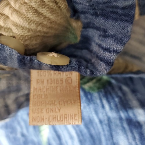 Campia Moda Shirt Large Hawaiian Camp Blue Shells Button Front Lightweight 90'S - Picture 11 of 12