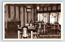 Postcard RPPC Oregon Glendale OR Houghtaling's Resort Dining Room 1937 Posted