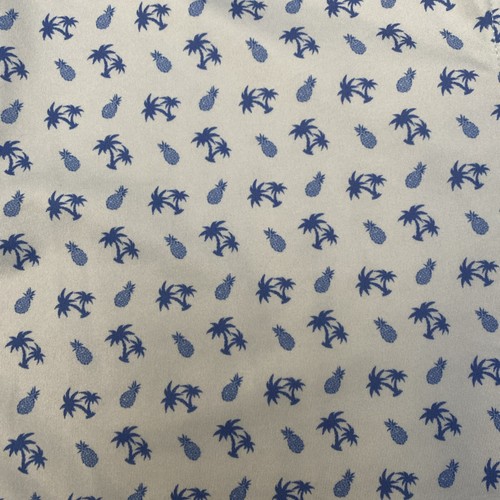 Straight Down Performance Polo Shirt Mens M Blue Polo Golf Stretch Pineapples - Picture 4 of 6