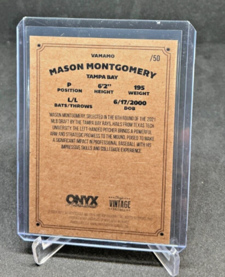 2023 Onyx Vintage MASON MONTGOMERY RC Blue Border AUTO #/50 Rays