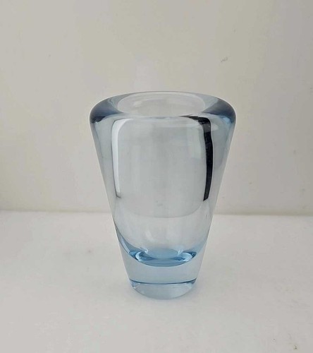 Vintage 1961 Per Lutken Light Blue Glass Vase Signed Holmegaard Denmark - Picture 5 of 11
