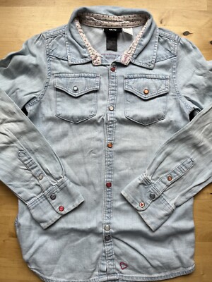 Jeansbluse 116 Jeanshemd Denim Hello Kitty Jeansjacke für den