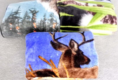 72'' Blanket Animal Printed Super Soft Two Deers, Two Pandas, Two Wolves