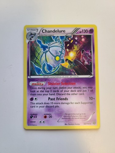 Pokemon CHANDELURE Steam Siege 50/114 Rare; Reverse Holo; Unplayed C119
