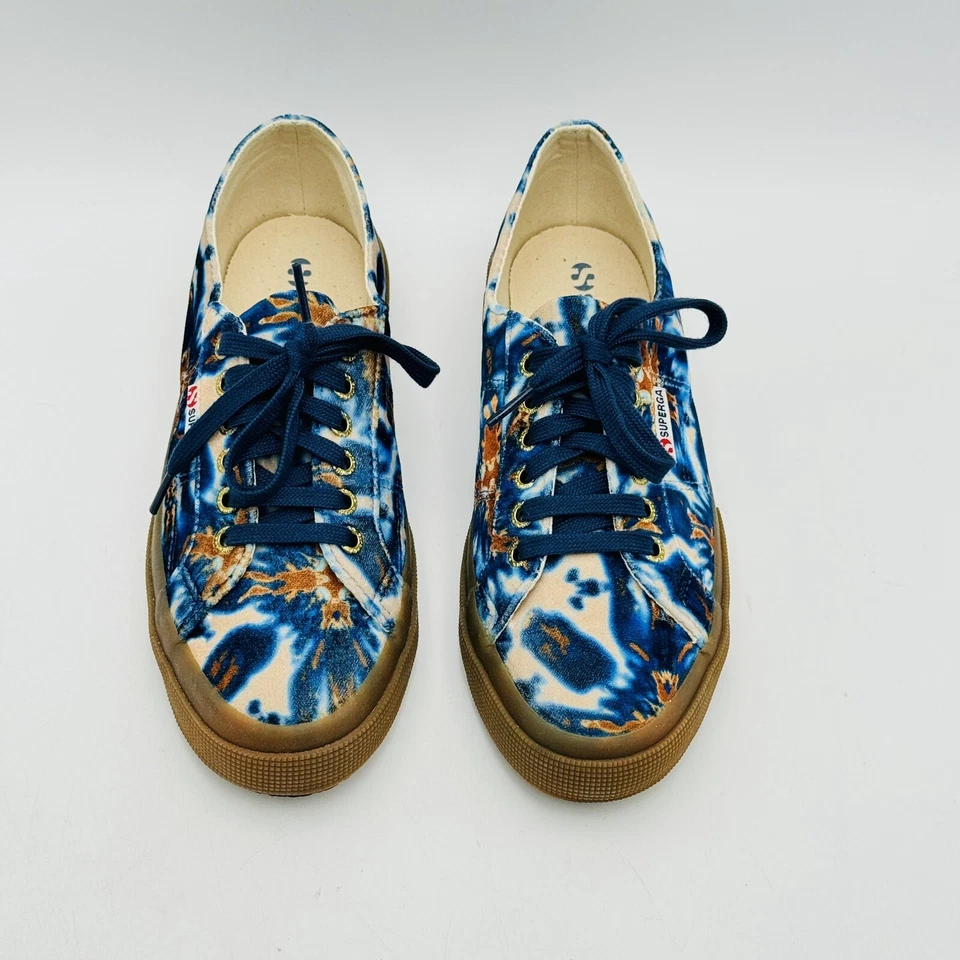 Zapatillas Superga Mujer Terciopelo Olomow Moda 8.5 Azul Tie Dye 2750 RARAS Foto 4 de 4