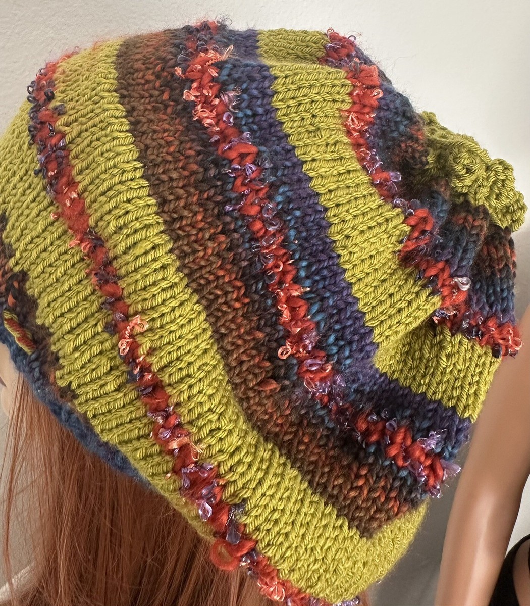 Hand Knits 2 Love Slouch Beanie Hat Adjustable Fit Deco  display picture 3
