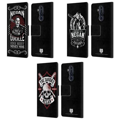OFFICIAL AMC THE WALKING DEAD NEGAN BIKER ART LEATHER BOOK CASE FOR NOKIA PHONES