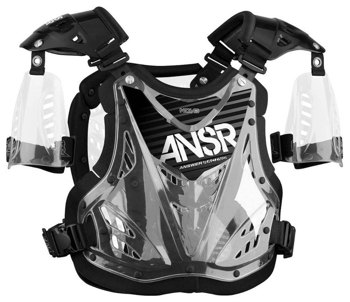 NOS ANSWER 016746 NOVA CHEST DEFLECTOR CLEAR BLACK SIZE YOUTH | eBay