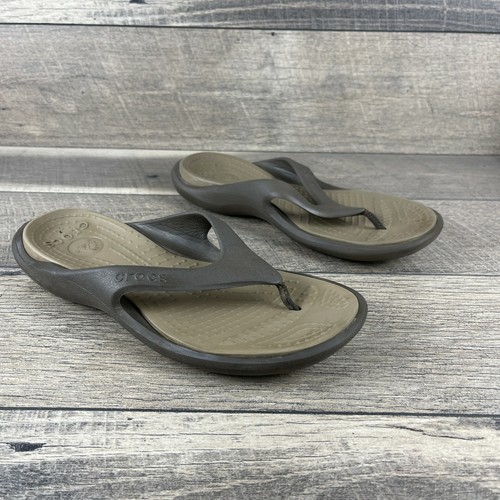 Crocs 10024-05M Unisex Gray Rubber Athens Flip Flops Sandals Size US M 9 /  W11 | eBay