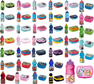 Set Brotdose + Trinkflasche Kinder Geschenkset Brotbüchse Wasserflasche