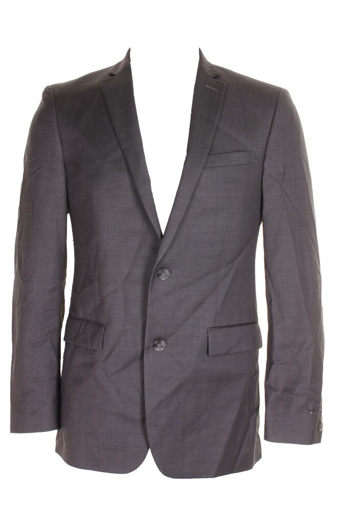 Серый однобортный блейзер Bar Iii Slim-Fit Mid-Grey Pindot с зубчатыми лацканами 38S