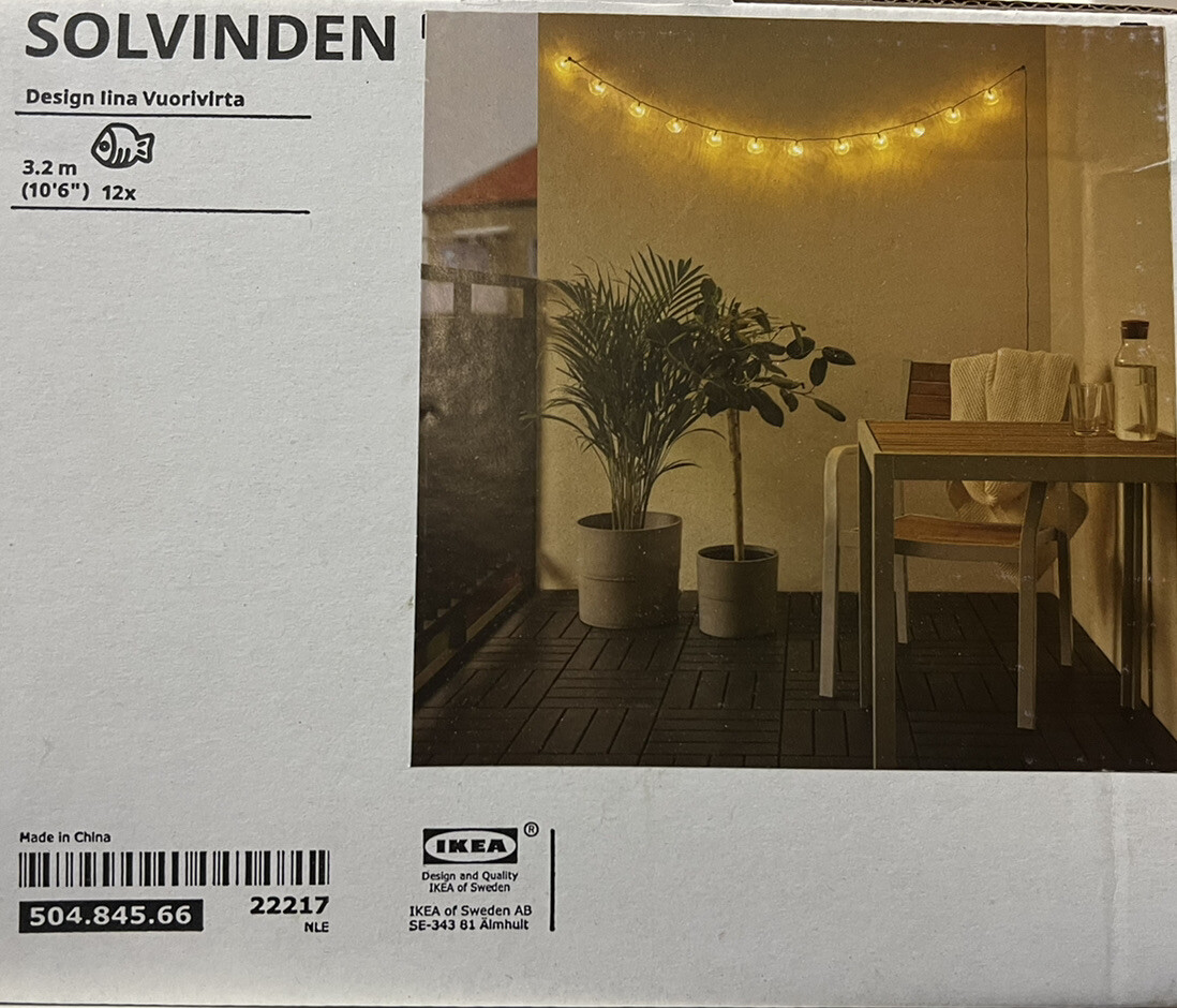 IKEA Solvinden Lichterkette Fisch Klar Batteriebetrieben 12 LED 504.845.66
