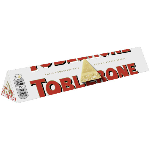 TOBLERONE WHITE Chocolate Bars with Honey & Almond Nougat 100g 3.5oz