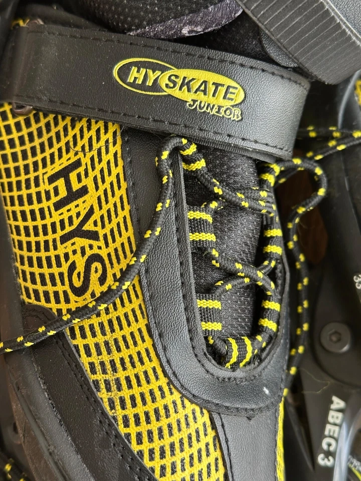 Hyskate Junior verstellbare Inline Skates Jugend Gr. 33-36 schwarz gelb ABEC 3 Rollen - Bild 3 von 4