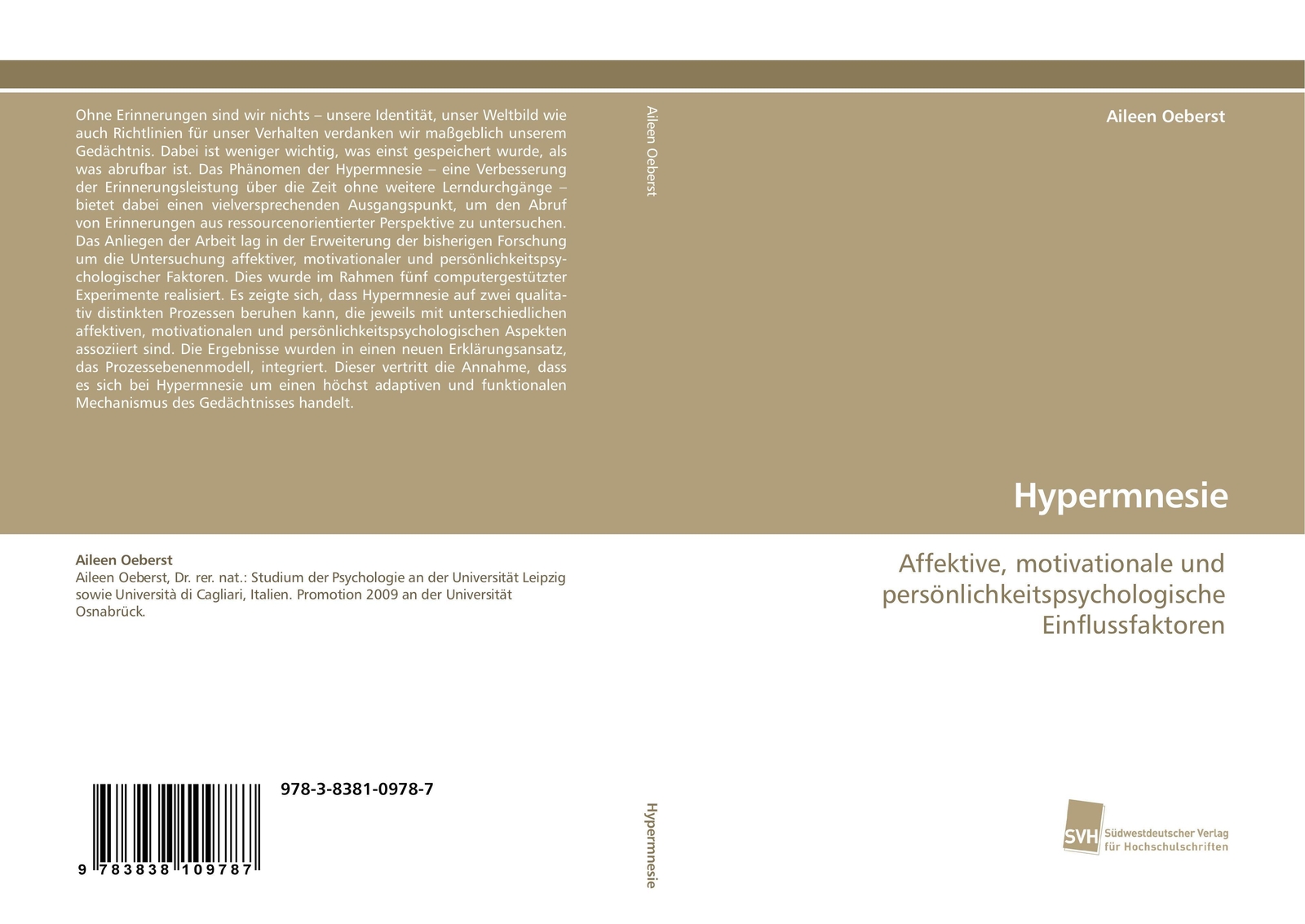 Thumbnail - Aileen Oeberst | Hypermnesie | Taschenbuch | Deutsch (2009) |