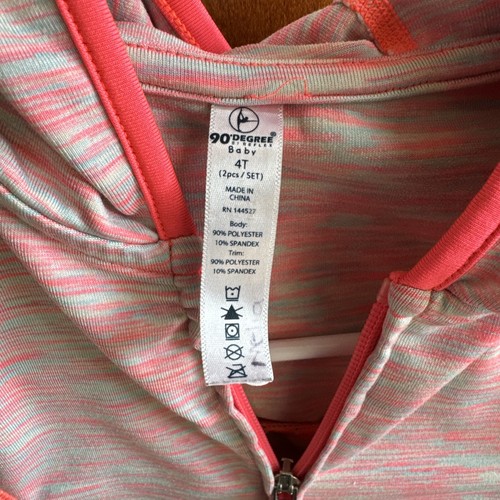 90 Degree by Reflex Girl 4T Multi-color Bright Pink Zip Jacket Coat Only - Picture 3 of 3