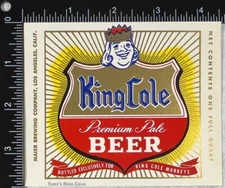 King Cole Premium Pale Beer Label - CALIFORNIA