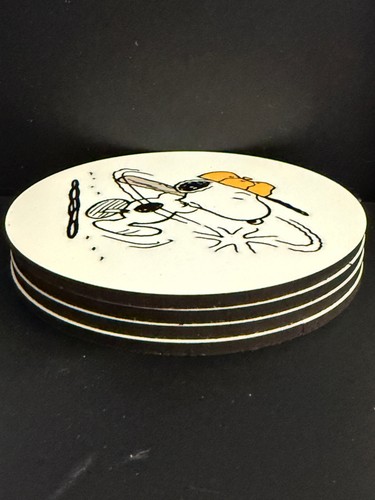 Set of 4 Snoopy Baseball Coasters - Picture 6 of 7