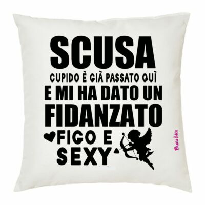 MoonWorks Federa Cuscino 'Schatz Ersatz' (Ricambio Tesoro) - 100% Cotone, Bianco, Per San Valentino
