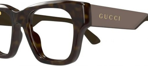Authentic Gucci EyeGlasses GG1669O 008 Havana / Brown Full Rim Glasses 52MM - Picture 3 of 4