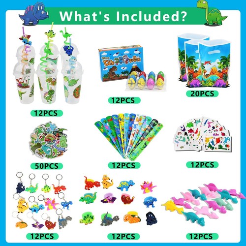 Dinosaur Party Favors Set 166PCS Dinosaur Birthday Party Supplies for Bulk Go... - Picture 3 of 9