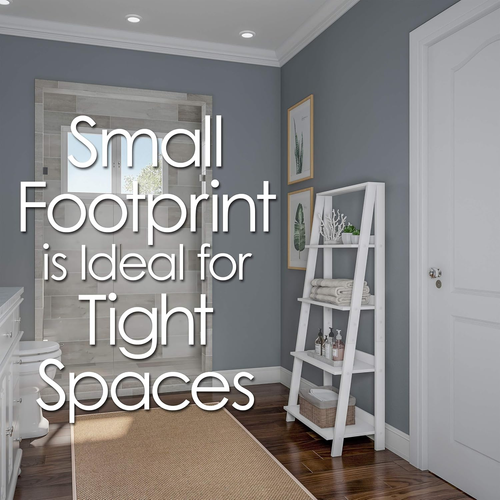 4-Tier Ladder Bookshelf - Freestanding Shelved Bookcase with X-Back Frame and Le - Picture 3 of 8