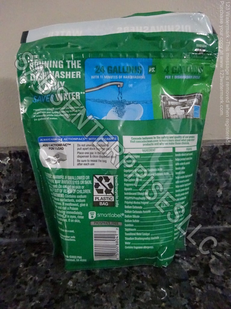 144 Cascade Complete LEMON Scent Dishwasher Detergent Tabs (8 packs of 18 tabs)