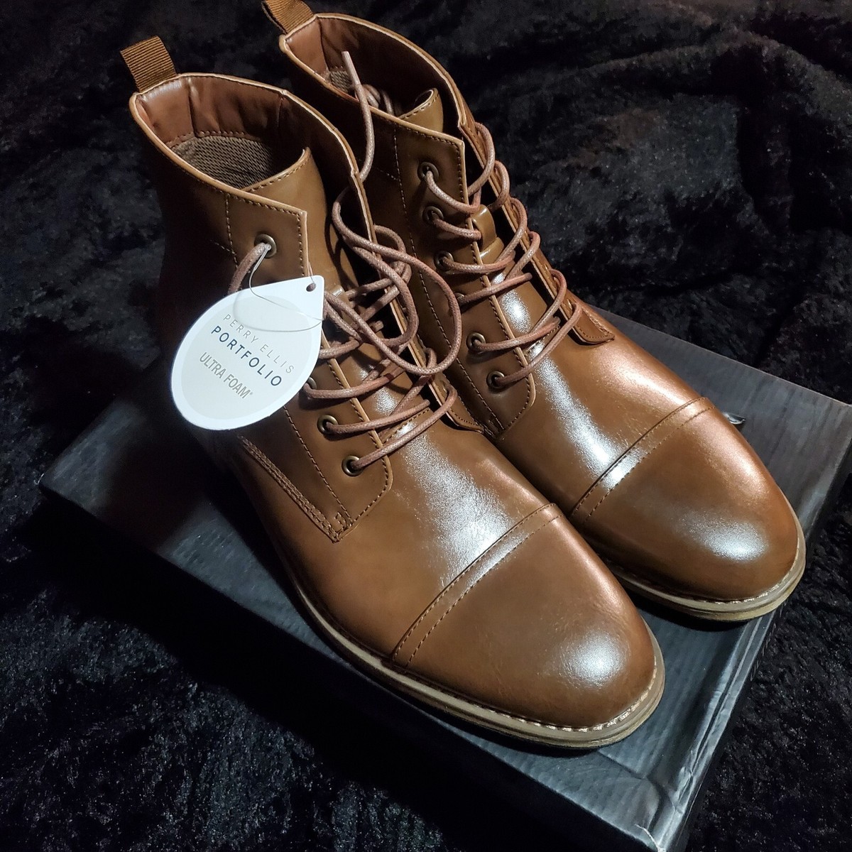 Perry Ellis Portfolio Boots Kinney Tan Size 12 | eBay display picture 3