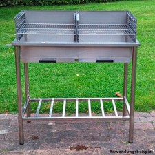 Edelstahl Grilltisch XXL Holzkohlegrill Standgrill Grill Outdoor-Küche Camping