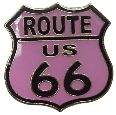 Pack of 50 Route 66 Shield Pink Bike Motorcycle Hat Cap Lapel Pin HP6058