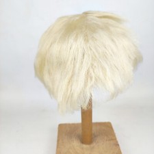 Vintage blonde Mohair Puppenper&uuml;cke, kurze Haare, Kopfumfang 12-12,5", 30-32 cm