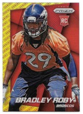 2014 Bradley Roby Panini Prizm Red Gold Logo Rookie Refractor - Denver Broncos