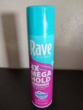Rave 4X Mega Hold Hair Spray Unscented Level 4 All Weather 11 Oz