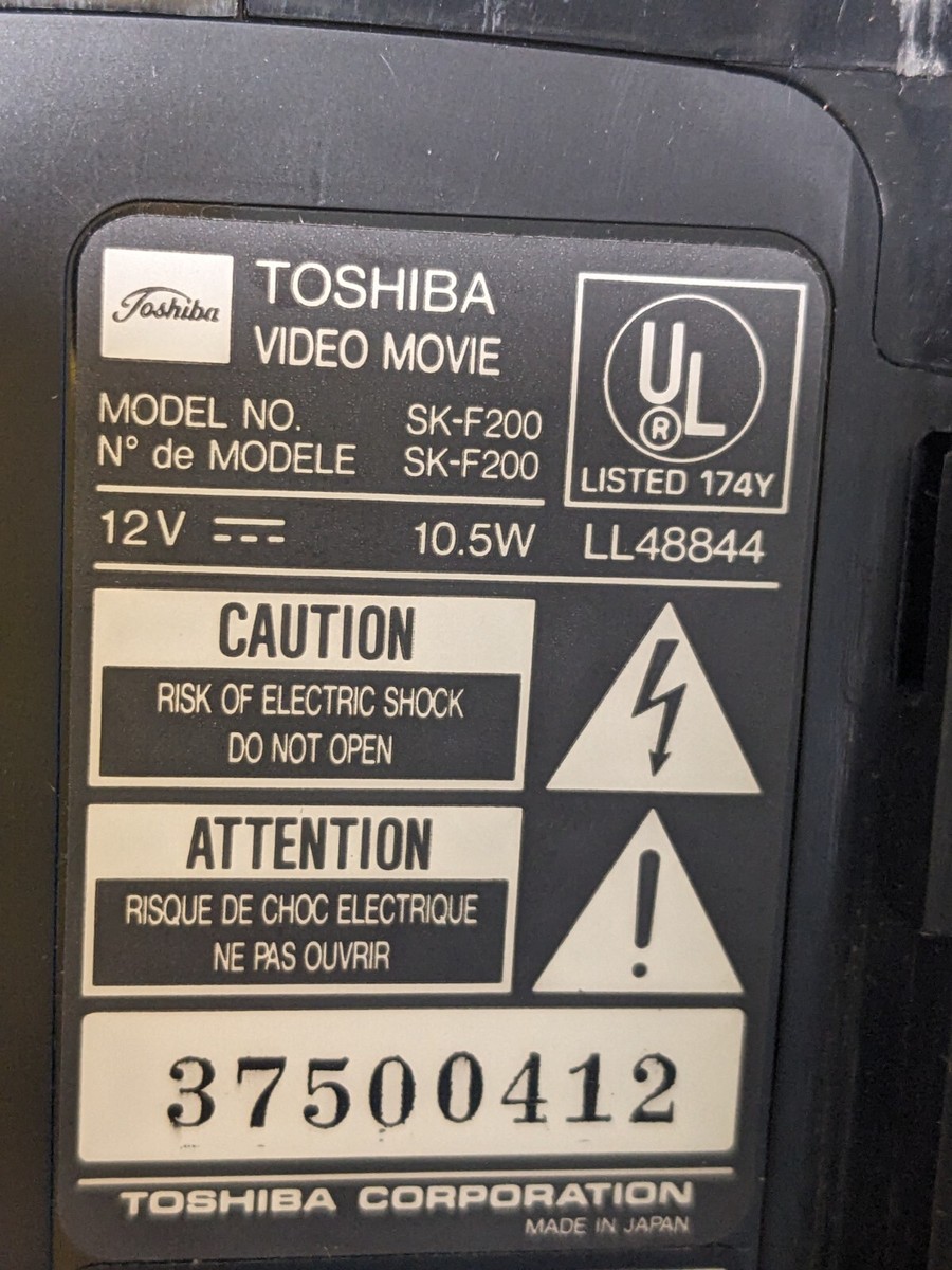 Toshiba SK-F200 VHS Camcorder Quick Access 8X With Case Vintage