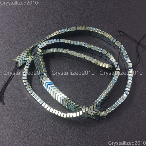 Natural Hematite Gemstone V Shape Arrowheaded Spacer Beads Metallic Matte 16" - Picture 12 of 30