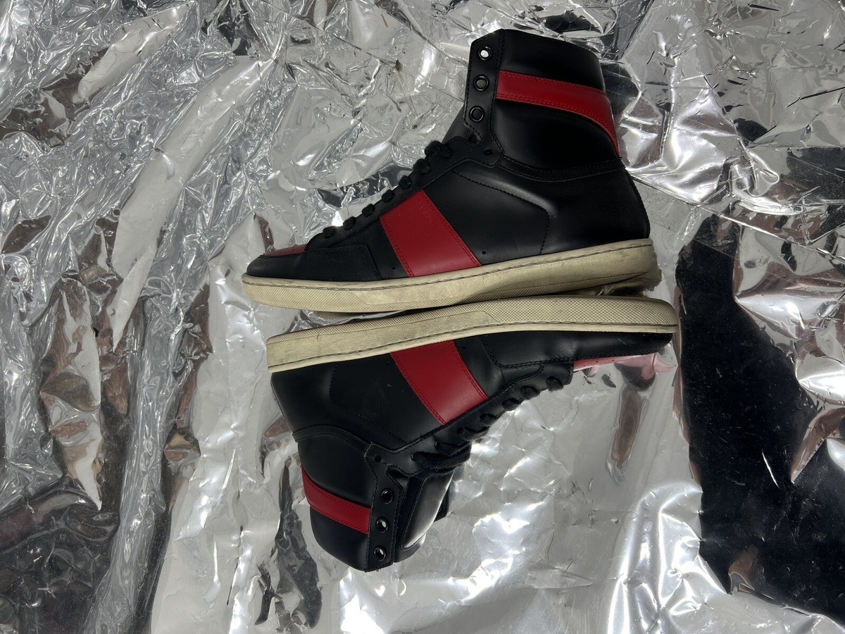 Saint Laurent Leather Hi-Top Sneaker — Mens —40 Bred 1s | eBay