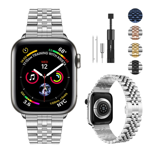 Metal Strap for Apple Watch Band 38-40-41 mm or 42-44-45 mm Stainless Bracelet - Photo 7 sur 9