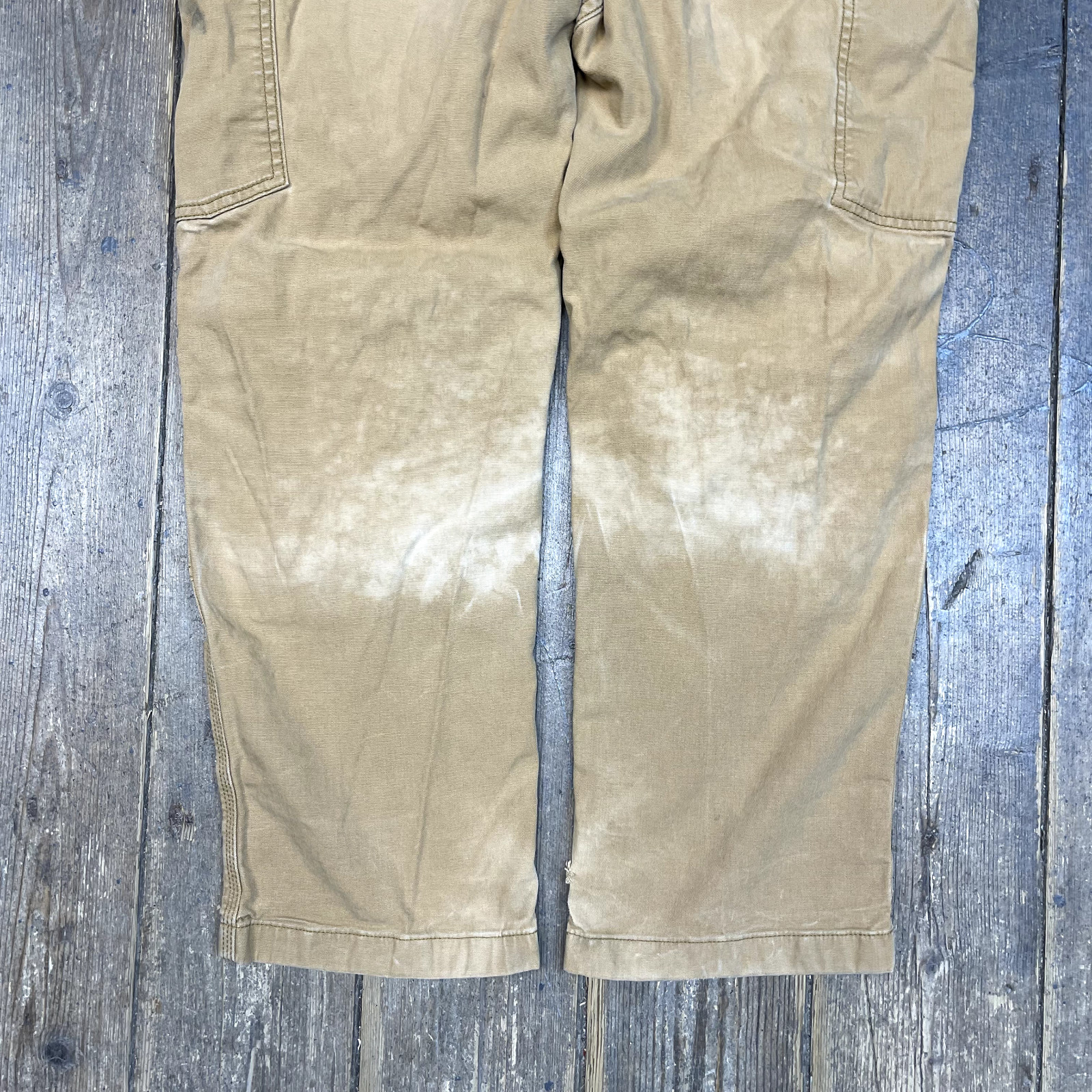 Carhartt Trousers Denim Double Knee Y2K Workwear Pants, Beige, Mens 36" image 6