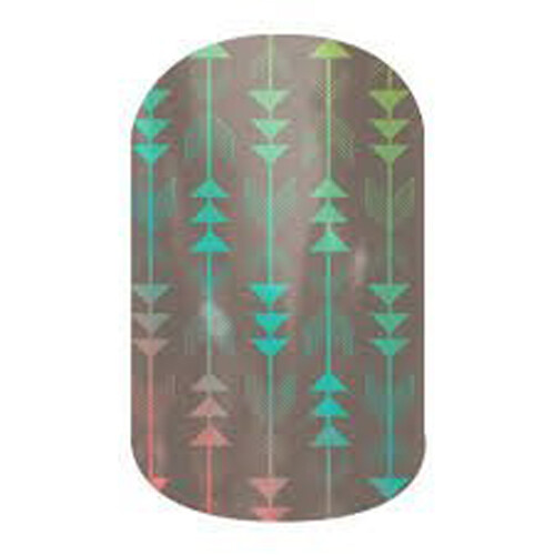 Jamberry Nail Wraps ~ HALF SHEET ~ TAKE AIM Retired Rare Rainbow Autumn Arrows - Picture 8 of 8