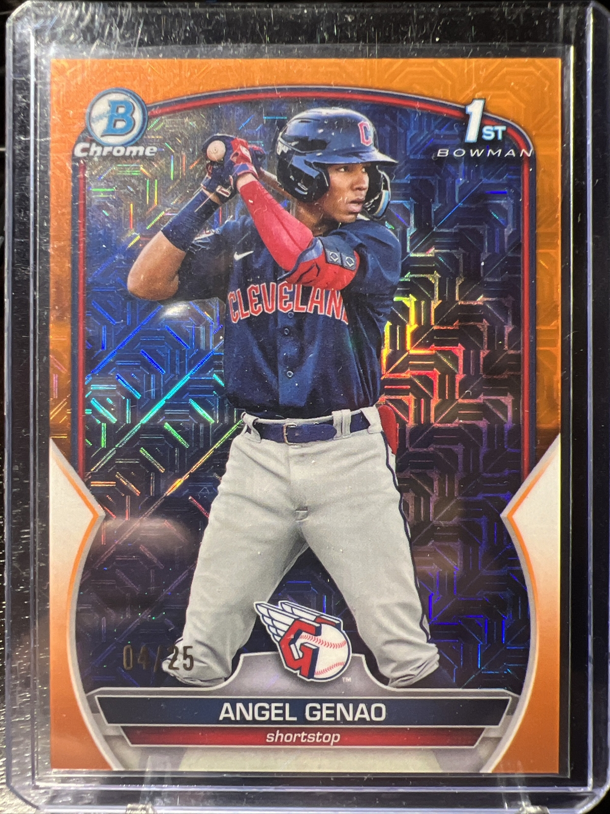 ANGEL GENAO 2023 Bowman - Chrome Prospects Orange Mojo Refractor #/25 #BCP-140