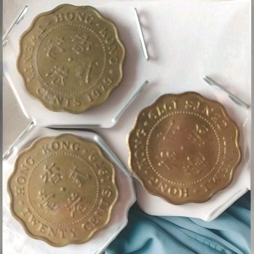 9x Münzlot Griechenland, England, Hongkong, Mexiko Indien in Münzrähmchen - Bild 3 von 7